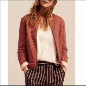 Anthropologie Quilted Jacket in Rust
